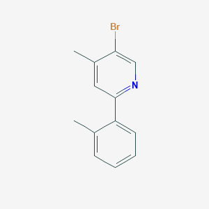 molecular formula C13H12BrN B13250389 5-Bromo-4-methyl-2-(2-methylphenyl)pyridine 