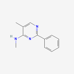 molecular formula C12H13N3 B13250435 N,5-dimethyl-2-phenylpyrimidin-4-amine 