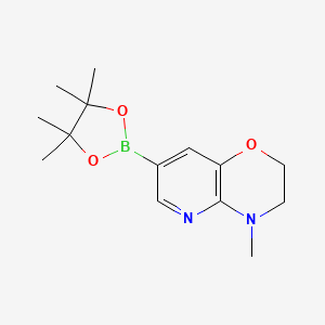 molecular formula C14H21BN2O3 B1325045 4-Methyl-7-(4,4,5,5-tetramethyl-1,3,2-dioxaborolan-2-YL)-3,4-dihydro-2H-pyrido[3,2-B][1,4]oxazine CAS No. 910037-15-9