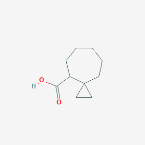 molecular formula C10H16O2 B13250471 Spiro[2.6]nonane-4-carboxylic acid 