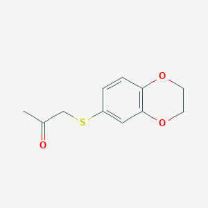molecular formula C11H12O3S B13250498 1-(2,3-Dihydro-1,4-benzodioxin-6-ylsulfanyl)propan-2-one 