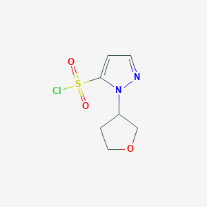 molecular formula C7H9ClN2O3S B13250526 1-(Oxolan-3-yl)-1H-pyrazole-5-sulfonyl chloride 