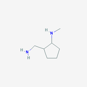 molecular formula C7H16N2 B13250711 2-(aminomethyl)-N-methylcyclopentan-1-amine 