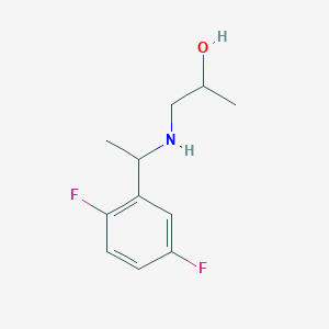molecular formula C11H15F2NO B13250748 1-{[1-(2,5-Difluorophenyl)ethyl]amino}propan-2-ol 