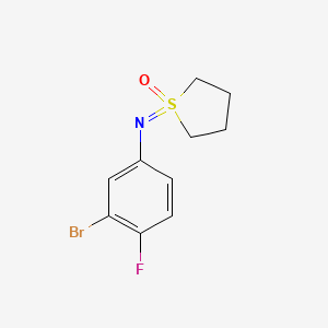 molecular formula C10H11BrFNOS B13250776 1-[(3-Bromo-4-fluorophenyl)imino]-1lambda6-thiolan-1-one 