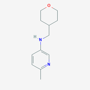 molecular formula C12H18N2O B13250790 6-Methyl-N-(oxan-4-ylmethyl)pyridin-3-amine 