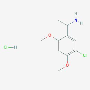 molecular formula C10H15Cl2NO2 B13250822 1-(5-Chloro-2,4-dimethoxyphenyl)ethan-1-amine hydrochloride 