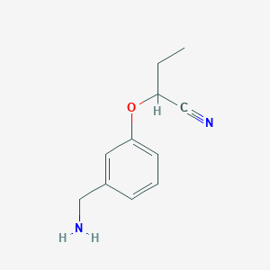 molecular formula C11H14N2O B13250893 2-[3-(Aminomethyl)phenoxy]butanenitrile 