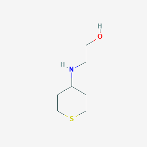 molecular formula C7H15NOS B13250988 2-[(Thian-4-yl)amino]ethan-1-ol 