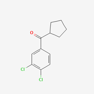 molecular formula C12H12Cl2O B1325099 Cyclopentyl 3,4-dichlorophenyl ketone CAS No. 898791-87-2