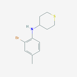 molecular formula C12H16BrNS B13251048 N-(2-bromo-4-methylphenyl)thian-4-amine 