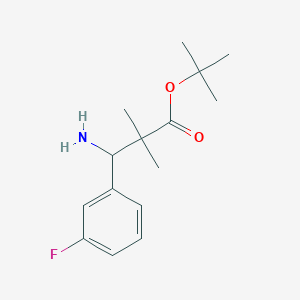 molecular formula C15H22FNO2 B13251053 tert-Butyl 3-amino-3-(3-fluorophenyl)-2,2-dimethylpropanoate 