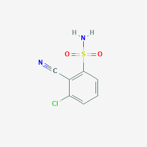 molecular formula C7H5ClN2O2S B13251071 3-Chloro-2-cyanobenzene-1-sulfonamide 