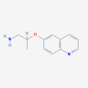 molecular formula C12H14N2O B13251131 2-(Quinolin-6-yloxy)-propylamine CAS No. 886763-62-8