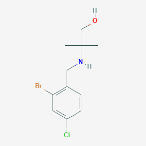 molecular formula C11H15BrClNO B13251207 2-{[(2-Bromo-4-chlorophenyl)methyl]amino}-2-methylpropan-1-ol 