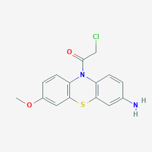 molecular formula C15H13ClN2O2S B13251224 1-(3-Amino-7-methoxy-10H-phenothiazin-10-yl)-2-chloroethan-1-one 