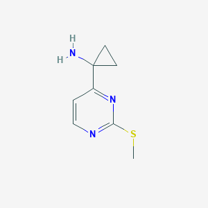 molecular formula C8H11N3S B13251268 1-[2-(Methylsulfanyl)pyrimidin-4-yl]cyclopropan-1-amine 