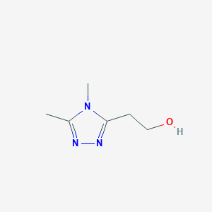molecular formula C6H11N3O B13251372 2-(Dimethyl-4H-1,2,4-triazol-3-yl)ethan-1-ol 