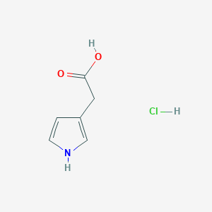 molecular formula C6H8ClNO2 B13251413 2-(1H-pyrrol-3-yl)acetic acid hydrochloride 