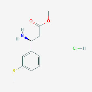 molecular formula C11H16ClNO2S B13251490 Methyl (3S)-3-amino-3-[3-(methylsulfanyl)phenyl]propanoate hydrochloride 