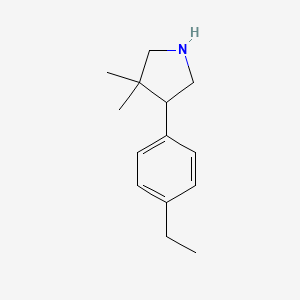 molecular formula C14H21N B13251507 4-(4-Ethylphenyl)-3,3-dimethylpyrrolidine 