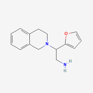 molecular formula C15H18N2O B13251510 [2-(3,4-dihydroisoquinolin-2(1H)-yl)-2-(2-furyl)ethyl]amine 
