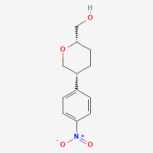 molecular formula C12H15NO4 B13251515 [(2S,5R)-5-(4-Nitrophenyl)oxan-2-yl]methanol 