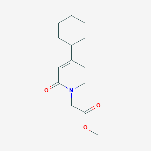 molecular formula C14H19NO3 B13251519 Methyl 2-(4-cyclohexyl-2-oxo-1,2-dihydropyridin-1-yl)acetate 