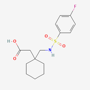 [1-({[(4-Fluorophenyl)sulfonyl]amino}methyl)cyclohexyl]acetic acid