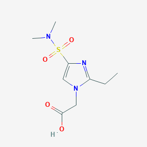 molecular formula C9H15N3O4S B13251653 2-[4-(Dimethylsulfamoyl)-2-ethyl-1H-imidazol-1-yl]acetic acid 
