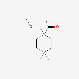 molecular formula C11H20O2 B13251666 1-(Methoxymethyl)-4,4-dimethylcyclohexane-1-carbaldehyde 