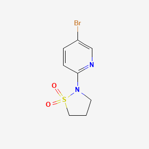 molecular formula C8H9BrN2O2S B13251687 2-(5-Bromopyridin-2-yl)-1lambda6,2-thiazolidine-1,1-dione 