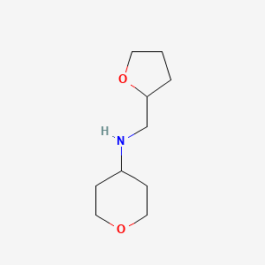 molecular formula C10H19NO2 B13251697 N-(oxolan-2-ylmethyl)oxan-4-amine 