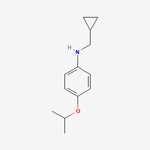 molecular formula C13H19NO B13251712 N-(Cyclopropylmethyl)-4-(propan-2-yloxy)aniline 