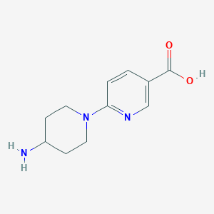 molecular formula C11H15N3O2 B13251747 6-(4-Aminopiperidin-1-yl)nicotinic acid 
