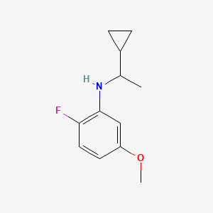 molecular formula C12H16FNO B13251879 N-(1-Cyclopropylethyl)-2-fluoro-5-methoxyaniline 