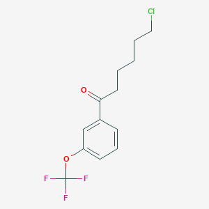 molecular formula C13H14ClF3O2 B1325188 6-Chloro-1-oxo-1-(3-trifluoromethoxyphenyl)hexane CAS No. 898786-28-2