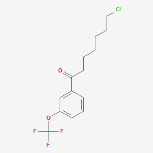 molecular formula C14H16ClF3O2 B1325189 7-Chloro-1-oxo-1-(3-trifluoromethoxyphenyl)heptane CAS No. 898786-31-7