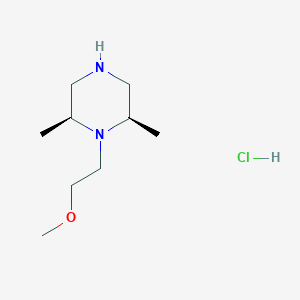 molecular formula C9H21ClN2O B13251901 (2R,6S)-1-(2-Methoxyethyl)-2,6-dimethylpiperazine hydrochloride 