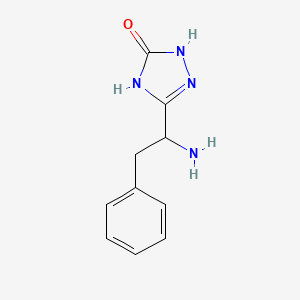 molecular formula C10H12N4O B13251910 3-(1-Amino-2-phenylethyl)-4,5-dihydro-1H-1,2,4-triazol-5-one 
