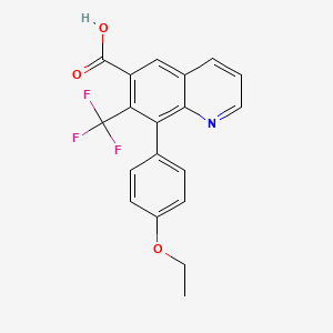 molecular formula C19H14F3NO3 B13251967 8-(4-Ethoxyphenyl)-7-(trifluoromethyl)quinoline-6-carboxylic acid 