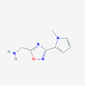 molecular formula C8H10N4O B13252034 (3-(1-methyl-1H-pyrrol-2-yl)-1,2,4-oxadiazol-5-yl)methanamine 
