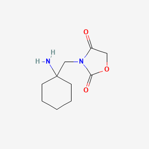 molecular formula C10H16N2O3 B13252261 3-[(1-Aminocyclohexyl)methyl]-1,3-oxazolidine-2,4-dione 