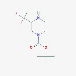 molecular formula C11H20F2N2O2 B13252302 tert-Butyl 3-(1,1-difluoroethyl)piperazine-1-carboxylate 