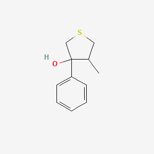 molecular formula C11H14OS B13252308 4-Methyl-3-phenylthiolan-3-ol 