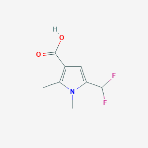 molecular formula C8H9F2NO2 B13252325 5-(Difluoromethyl)-1,2-dimethyl-1H-pyrrole-3-carboxylic acid 