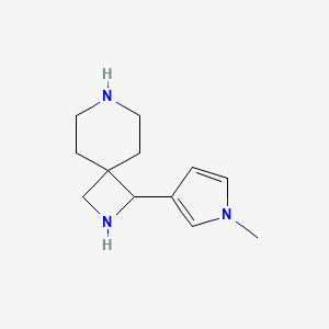 molecular formula C12H19N3 B13252340 1-(1-Methyl-1H-pyrrol-3-yl)-2,7-diazaspiro[3.5]nonane 