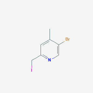 molecular formula C7H7BrIN B13252341 5-Bromo-2-(iodomethyl)-4-methylpyridine 