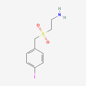 molecular formula C9H12INO2S B13252346 2-[(4-Iodophenyl)methanesulfonyl]ethan-1-amine 