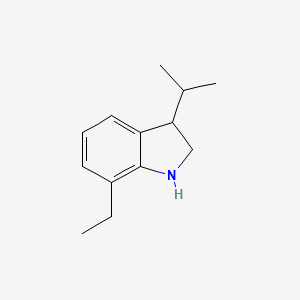 molecular formula C13H19N B13252349 7-Ethyl-3-(propan-2-YL)-2,3-dihydro-1H-indole 